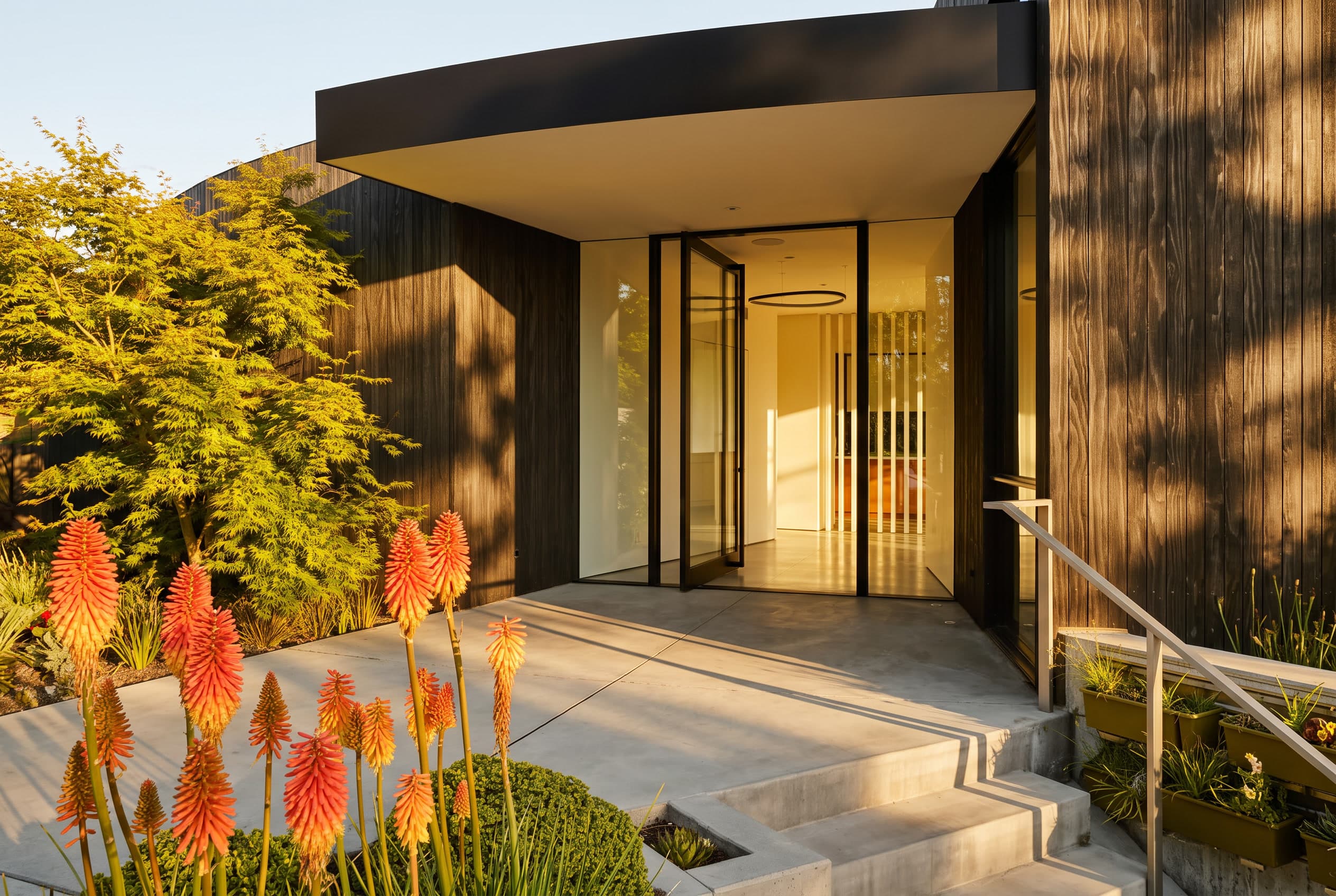 Completed exterior concrete entrance and steps by Ramin Reno in North York