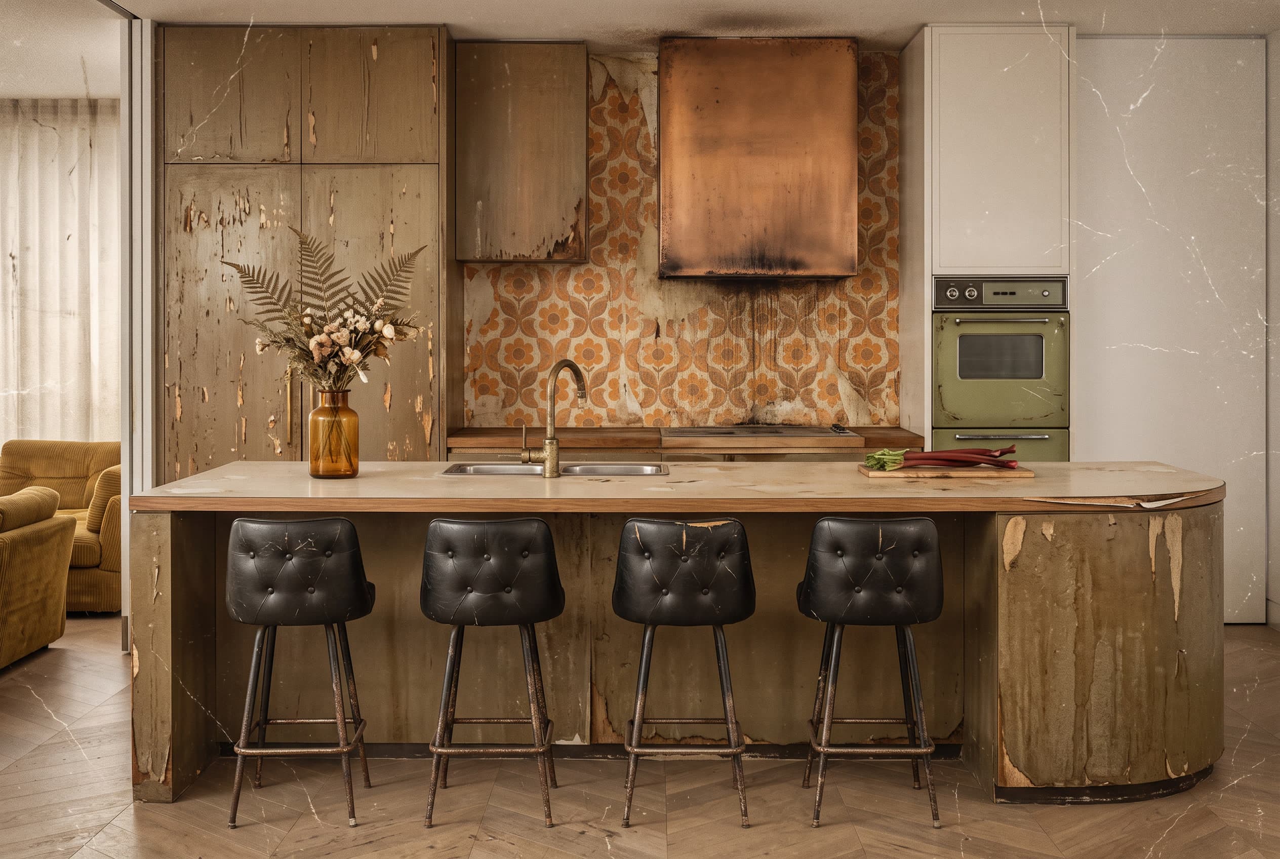 Before renovation view of a dated kitchen in a Toronto private residence